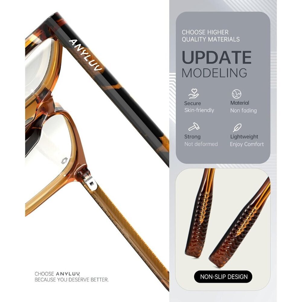 Unisex Tortoiseshel Eyewear Look Clear Frame Blue Lens Anti Eyestrain Sunglasses - Picture 3 of 6